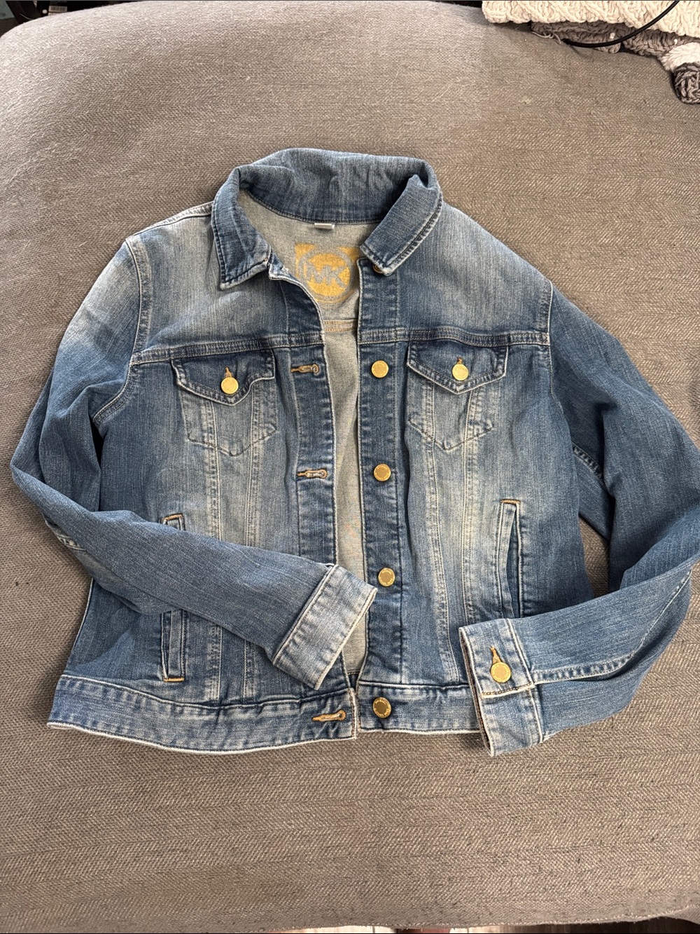Michael Kors Medium Wash Blue Denim Jean Jacket